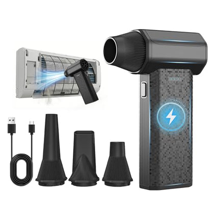 Compressed Air Duster, 110000RPM Electric Air Duster – 240-Min Max Runtime & 2.5H Fast Charging, 3-Speed Rechargeable Mini Blower for AC, Keyboard, PC, Car, Home, Outdoor