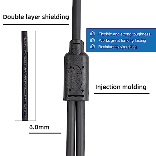 Smithok XLR Splitter Cable,Female to Dual Male Y Cable (XLR Splitter 1 Female to 2 Male),Balanced Microphone Splitter Cord Audio Adaptor - 1.6ft /0.5m - size: 1pack*1.6ft