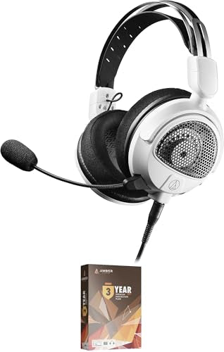 Audio-Technica ATH-GDL3WH Open-Back Wired Gaming Headset with 3 Year Amber Protection Plan (2022)