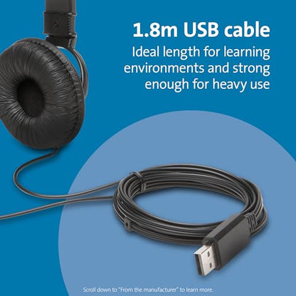Kensington USB Hi-Fi Headphones with Microphone (K97601WW), Black
