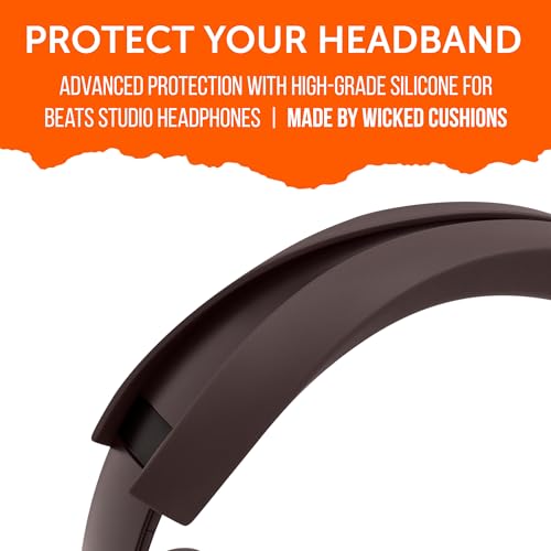 WC BandZ Studio & Studio Pro - Silicone Headband Cover for Beats Studio | Made by Wicked Cushions | Does Not Fit Beats Solo | Enhanced Comfort & Sweat Protection | Brown - color: Brown