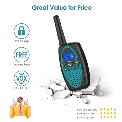 Topsung Walkie Talkies Long Range, M880 FRS Two Way Radio for Adults with Mic LCD Screen/Resistance Wakie-Talkies with Noise Cancelling for Men Women Outdoor Adventures Cruise Ship (Blue and Green) - color: Blue Green