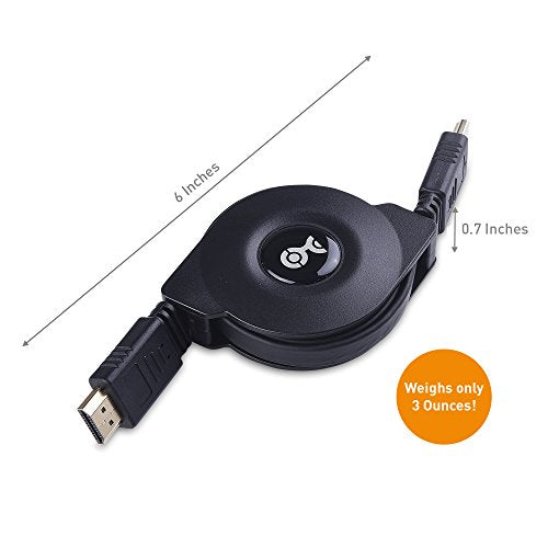 Cable Matters 4K Retractable HDMI Cable, 3.3ft | 4K@60Hz Resolution Support, HDR