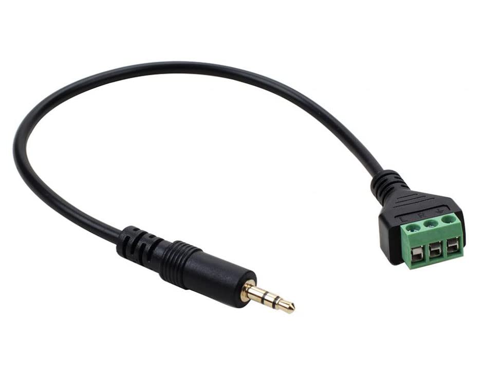 3.5mm Terminal Block Cable, Gold Plated 1/8 Inch 3 Pole TRS Stereo Male to AV 3Pin Solderless Screw Terminal Balun Speaker Headphone Converter Audio Adapter Cord 30cm/1FT (3.5mm M/3pin) - color: 3.5mm M/3pin
