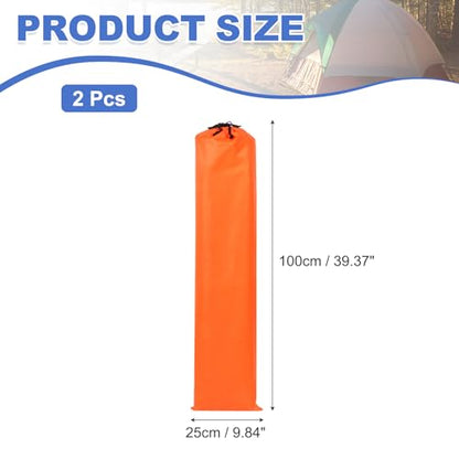 2 Pcs 40 x 10 Inch Tripod Monopod Case Bag, Oxford Cloth Foldable Tripod Carrying Case Bag with Drawstring, Fits Speaker/Light Stand/Studio/Outdoor/Travel/Camping, Orange - size: 40x10 Inch