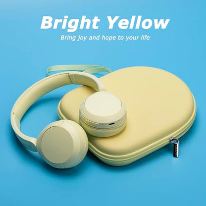 Ginsco Case Compatible with Sony WH-CH520 Wireless Headphones Bluetooth On-Ear Headset with Microphone, with JBL Tune 510BT/520BT/500BT Ultra-Slim Hard Shell Case for On Ear Headphones (Butter Yellow) - color: Butter Yellow