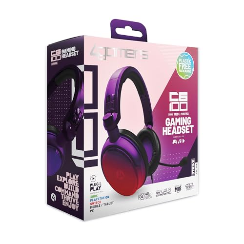 4Gamers C6-100 Strike Gaming Headset Red & Purple