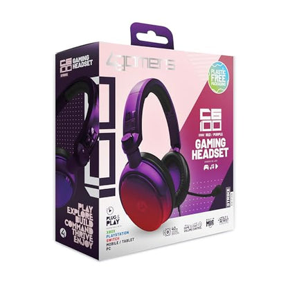 4Gamers C6-100 Strike Gaming Headset Red & Purple