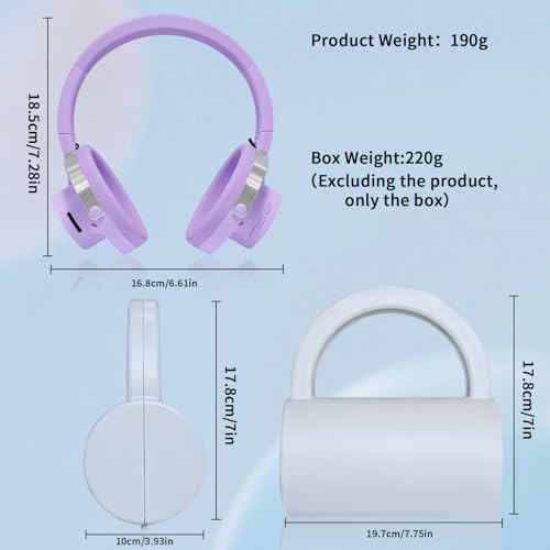 Open-Ear Headphones, 20+ Hour Playtime, Immersive Sound, Wireless Bluetooth Headphones for School, Work, Travel&Daily Use,Purple - color: Purple