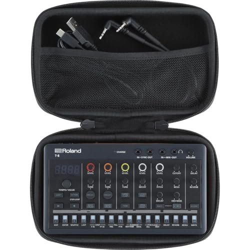 ROLAND CB-RAC AIRA Compact Carrying Case | Custom Case to Protect your E-4 Voice Tweaker, J-6 Chord Synth & T-8 Beat Machine | Streamlined & Rugged with Internal Mesh Pocket - size: 8-1/2 x 5-3/8 x 2-3/16 inches