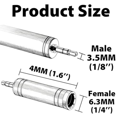 2-Pack 3.5mm to 1/4 Adapter | 1/8 Male to 1/4 Female Headphone Jack Adapter, Microphone Converter for Amp, Guitar, Piano, Mixing Console, Stereo, Laptop - style: 2 pair 3.5mm