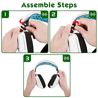 Geekria Mesh Fabric Headband Pad Compatible with Logitech G733, G335, G535 Headphones, Replacement Band Repair Part (Black/Mint Green) - color: Black / Mint Green