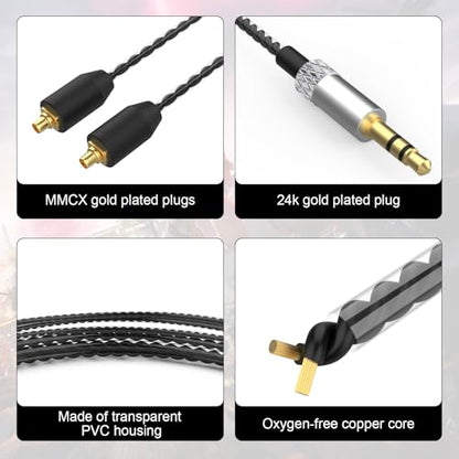 SE535 Replacement Cable Compatible with Shure SE215, SE215 Pro, SE315, SE425, SE425 Pro, SE535, SE846, AONIC 3, AONIC 4, AONIC 5 Earphones, for Linsoul 7HZ Timeless, TIN HiFi T4/T3/T2 Pro/P1 Earbuds