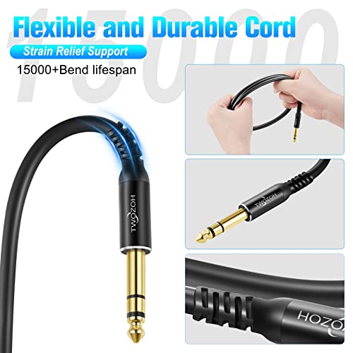 Twozoh 1FT 2 Pack 1/4 Inch to XLR Male Stereo Guitar Cable (Professional/HiFi) - color: Male 2-PACK, size: 1FT