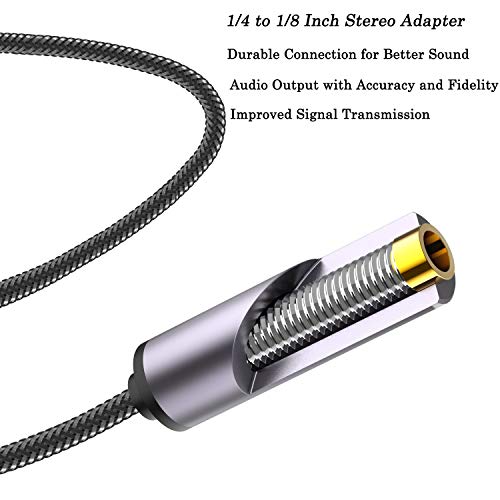 DUKABEL 1/4 to 3.5mm Adapter, 6.35mm to aux Mini Stereo Cable - 120CM | 1/4 Inch Female to 1/8inch Male Headphone Adapter, for Headphone, Amplifiers, Guitar, Amp etc - size: 120CM, style: 3.5mm Male to 6.35mm Female