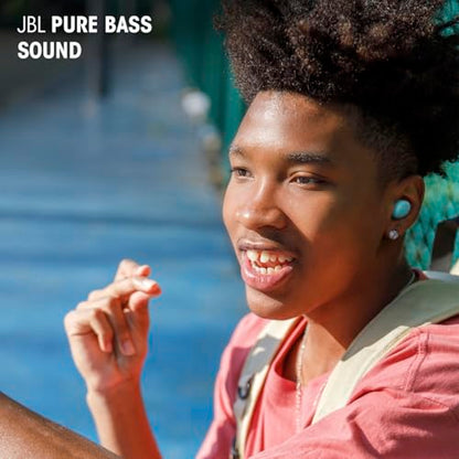JBL Vibe Buds 2 - True Wireless Noise Cancelling Earbuds with JBL Pure Bass Sound & Smart Ambient Technology, 4mics for Crisp, Clear Calls, up to 40Hrs of Playback, IP54 Dust & Water Resistant (Blue) - color: Blue