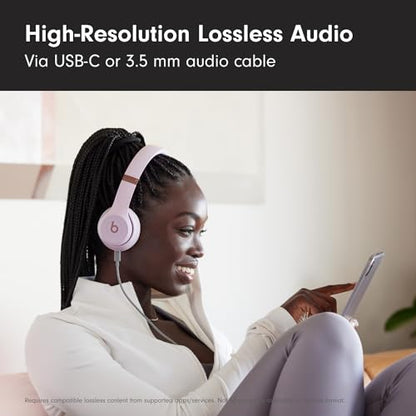 Beats Solo 4 Wireless Headphones with 20W Power Adapter - Cloud Pink - color: Cloud Pink, style: With Power Adapter
