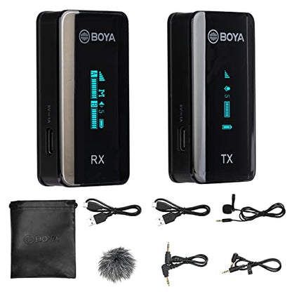 BOYA by-XM6 Wireless Lavalier Microphone, 328ft Range, 2.4GHz Wireless Microphone for Camera Phone Video Recording Facebook Live YouTube, Tiktok, Vlogging, Interview Podcast - size: 3.5mm Jack(RX+TX)