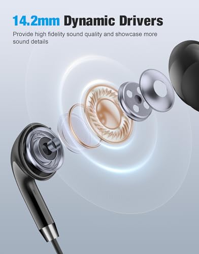 Wired Earbuds USB C for Samsung S26/S25/S24, USBC Headphones Wired Ear Buds | 2 Pack, HiFi Stereo, Clear Mic, Noise Cancelling, Black. for iPhone 16/15 - color: USB C-Black