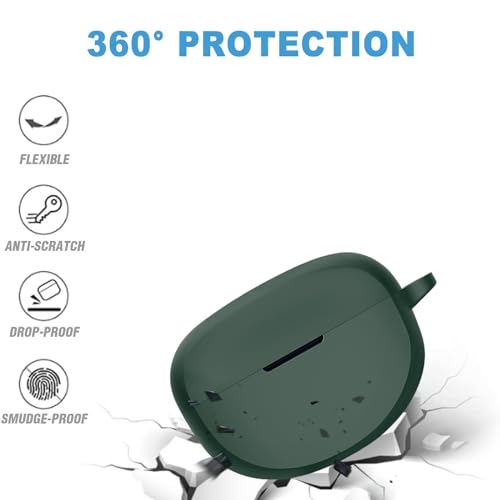 [3 in 1] TSVSXS Silicone Case Compatible with Bose Ultra Open Earbuds, Soft Protective Cover for Bose Open Ear Wireless Earbuds with Cleaning Kit Keychain - color: Green