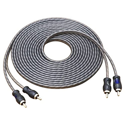 RECOIL RCI220 20ft 2-Channel RCA Audio Cable Twisted Pair Noise Reduction | 100% Oxygen Free Copper - style: 20ft 2-Channel RCA