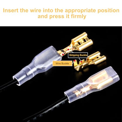 2.8mm Female Spade Quick Splice Crimp Terminals with Insulated Sleeve - size: 2.8mm