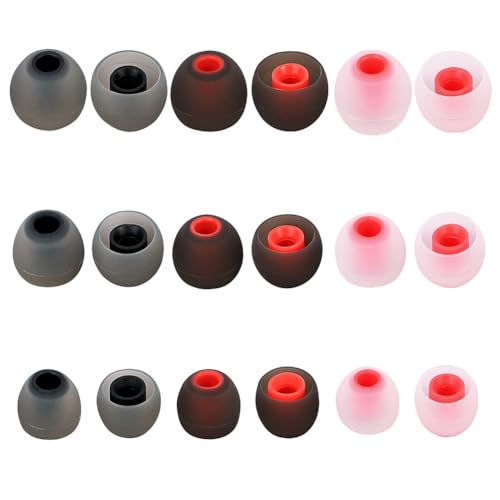 Earbud Tips Ear Bud Tips Soft Anti Slip Washable and Reusable Silicone Replacement Earbud Tips Fit Most in-Ear Earbuds(Inner Hole 3.8mm -5.1mm) 18pcs S M L - color: color-31