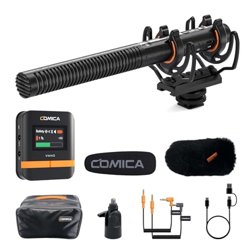 COMICA VM40 Shotgun Microphone – 48kHz/32-bit Float Recording, Wired & Wireless Modes, 32GB Onboard Storage – Compatible with Canon, Nikon, Sony Cameras & Camcorders for YouTube, Interviews & Filming