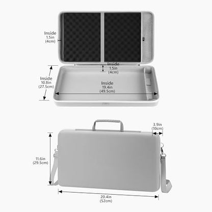 GEEKRIA Audio Interface Carrying Case, Compatible with Akai Professional MPC Live III, EVA Hard Shell Portable Travel Bag (Light Gray) - color: Light Gray
