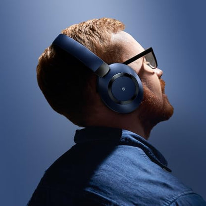 Active Noise Cancelling Headphones, 100H Playtime Headphones Wireless Bluetooth, Bluetooth Headphone with Microphone, Over- Ear Wireless Headphone with Deep Bass for Travel (Blue) - color: Blue