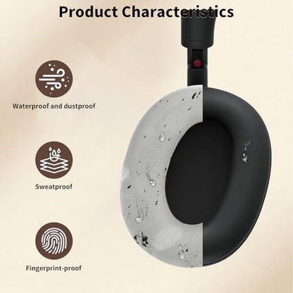 for Sony WH-1000XM6 Case Cover, 3 Sets Silicone Sweat Cover, KONXISA Eeadphones Protective Case for WH-1000XM6 Earpad/Ear/Headband Shell Protector, Washable Sweatproof, Platinum Silver - color: Platinum Silver