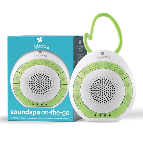MyBaby Sound Machine, White Noise for Baby, Travel, Nursery and On The Go | 4 Soothing Sounds, Integrated Clip, Small and Lightweight, Great for Registry Gift