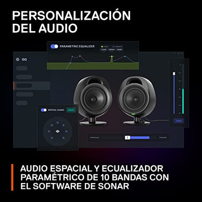 SteelSeries Arena 3 2.0 Desktop Gaming Speakers - Immersive Audio, On-Speaker Controls, 4" Drivers - Wired & Bluetooth - PC, Mac, Mobile - style: Arena 3