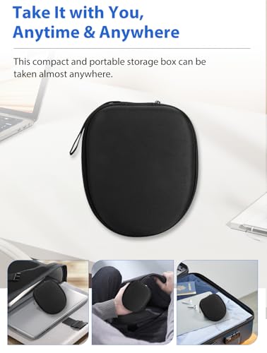for Soundcore Space 2 Headphones 2-in-1 Silicone Earpads Covers + Headband Cushion, Soft Protective Sleeve Set for Ear Cups,Headband Strap Replacement & Hard Case, Sweat-Proof Anti-Scratch (Black)