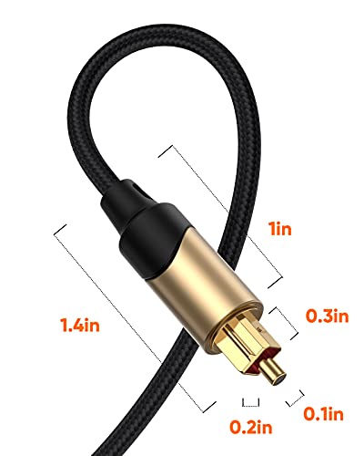 CableCreation 3FT Optical Audio Cable, Toslink Male to Male, Black & Gold, 24K Gold Plated Connectors, Compatible with Sound Bar, TV, PS4, Xbox, VD/CD Player, Blu-ray Player, Game Console - color: Black & Gold, size: 3Feet
