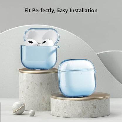 Aircawin Airpods 4 Case - Clear, Protective, Transparent TPU Case with Keychain - Blue - color: Clear Blue, size: Airpods 4