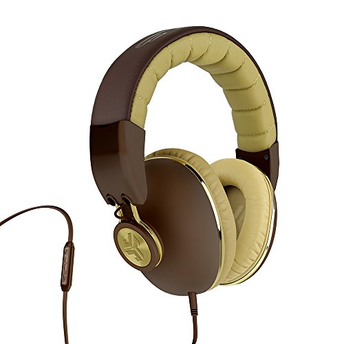 JLab Audio Bombora Over-Ear Headphones with Universal Mic, Matte Brown/Gold - color: Brown, style: Matte