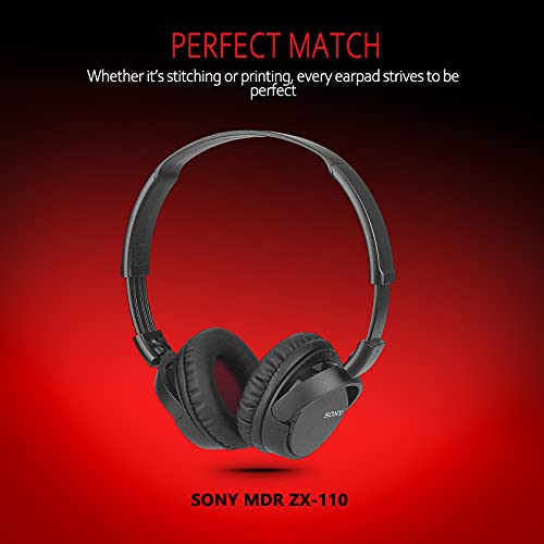 Universal Replacement 75mm Earpads for Sony, ATHAKG, HifiMan, Philips, Fostex, JVC, Pioneer On-Ear Headphones (List Inside) Headphone Earpads Cover Black & Red - color: Black & red