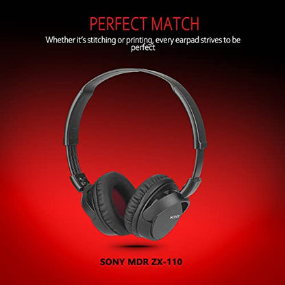 Universal Replacement 75mm Earpads for Sony, ATHAKG, HifiMan, Philips, Fostex, JVC, Pioneer On-Ear Headphones (List Inside) Headphone Earpads Cover Black & Red - color: Black & red
