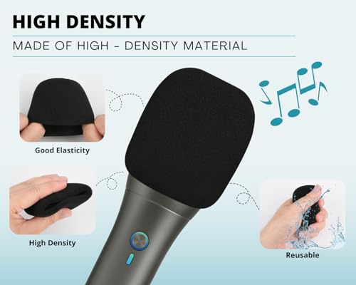Foam Mic Covers and Handheld Microphone Protection Ring Shockproof Anti-Drop for Home Stage KTV Set of 7