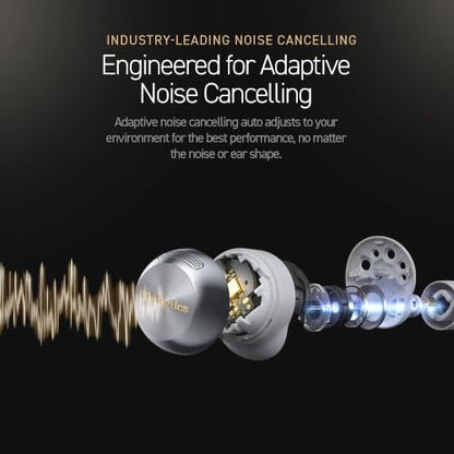 Technics Reference Class Hi-Fi Wireless Ear Buds, Dolby Atmos with Head Tracking, Adaptive Noise Cancelling, 3 Device Multipoint, 10-Hr Battery, Wireless Charging, Improved Fit, EAH-AZ100-S(Silver) | Head Tracking, Adaptive Noise-canceling, 3 Device Multi