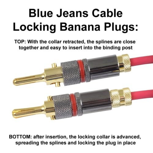Blue Jeans Cable Canare 4S11 Speaker Cable, with Ultrasonically-Welded Conventional (Non-Bi-Wire) Terminations, (One Cable - for one Speaker); Assembled in The USA (6 Foot, Grey, Bananas to Spades) - color: Grey, size: 6 foot, style: Bananas to Spades