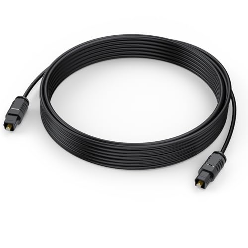 Optical Audio Cable 15 feet, Digital Audio Optical Cable Ultra-Thin Cord, Toslink SPDIF Fiber Optic Cable for TV Sound Bar Home Theater PS4 Xbox Samsung Vizio - size: 15ft