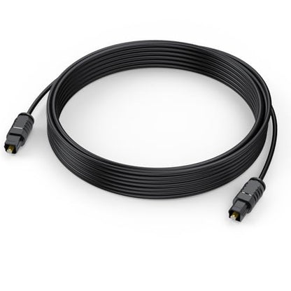 Optical Audio Cable 15 feet, Digital Audio Optical Cable Ultra-Thin Cord, Toslink SPDIF Fiber Optic Cable for TV Sound Bar Home Theater PS4 Xbox Samsung Vizio - size: 15ft