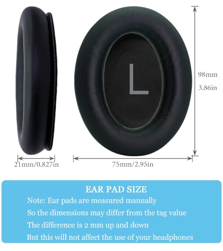Replacement Ear Pads are Compatible with Bose QuietComfort 45 (QC45)/QuietComfort SE (QC SE) Headphones. Akkiv Earpads Cushions with Protein Leather and Memory Foam (Graphite Black) - color: graphite black