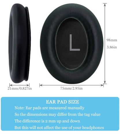 Replacement Ear Pads are Compatible with Bose QuietComfort 45 (QC45)/QuietComfort SE (QC SE) Headphones. Akkiv Earpads Cushions with Protein Leather and Memory Foam (Graphite Black) - color: graphite black