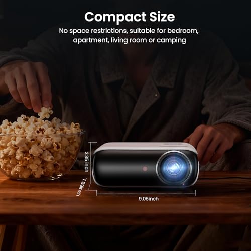 HAPPRUN Native 1080P Outdoor Smart Projector-Standard | Native 1080P • Mini & Portable • Easy Setup • Built-in Speaker • Indoor & Outdoor • Phone, Laptop & PS5 Compatible - style: Standard