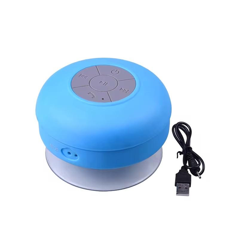 IPX4 Waterproof Bluetooth Shower Speaker, Portable Wireless Speaker with Suction Cup, Blue