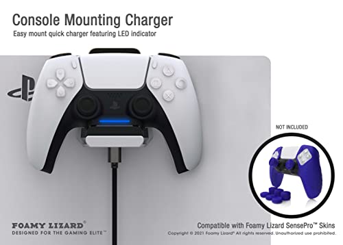 PS5 Controller Charger Console and Wall Mount (White+Black) | Fast Charging Station Hanging Dock, Headphone Hook, LED Indicator, Overcharge Protection for Playstation 5 DualSense - color: PS5 White+Black