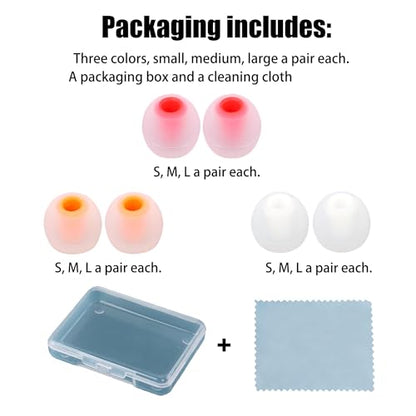 Silicone Replacement Earbud Tips Earbud Covers Fit Most in-Ear Earbuds(Inner Hole 3.8mm -5.1mm) Headphone Ear Tips Ear Bud Rubber Tips 9 Pairs S M L - color: multicolour/10
